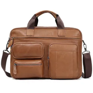 Leather Satchel Laptop Bag,Mens Leather Briefcase, Leather Shoulder Bag.Messenger Bag,Gift for Him 0574