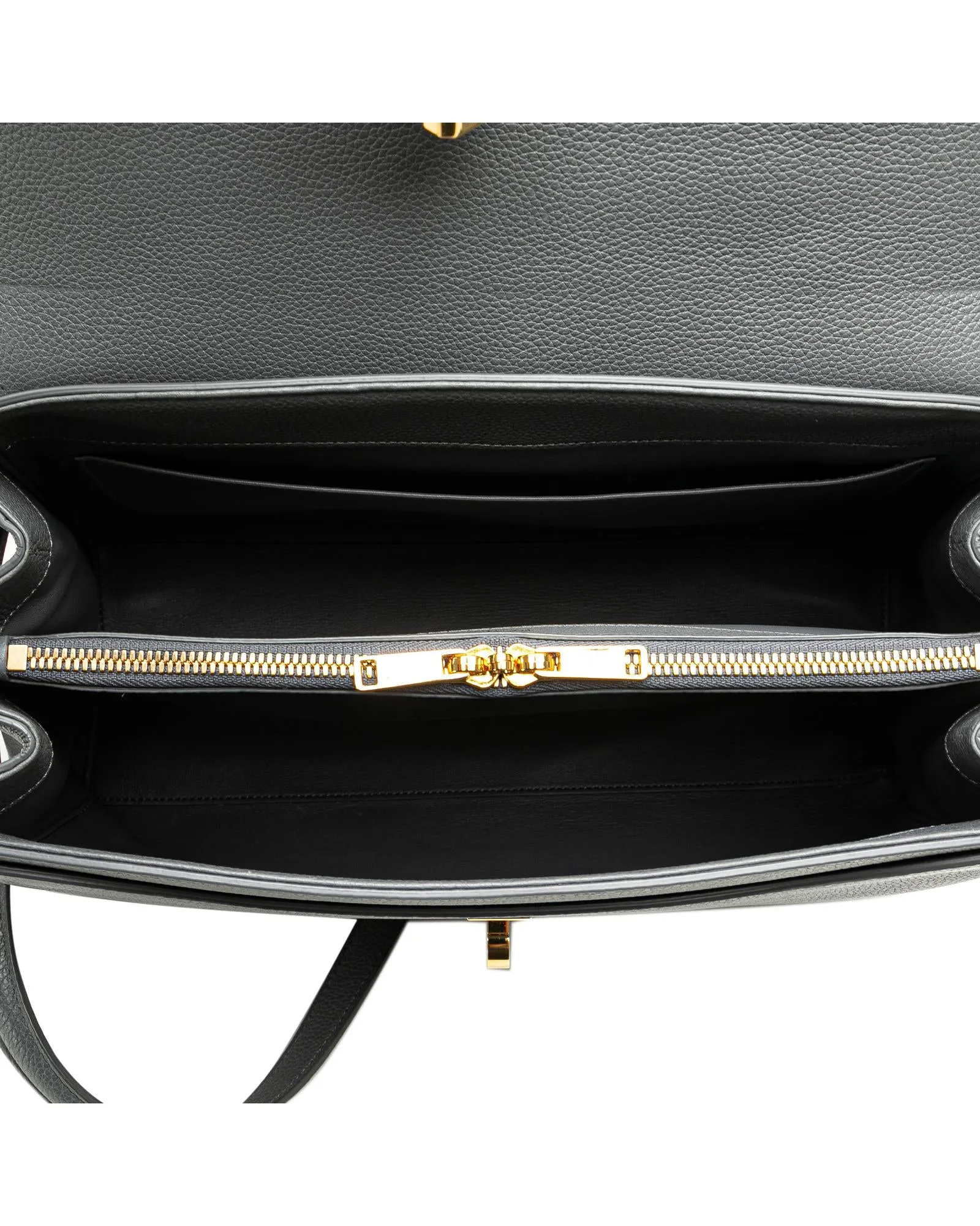Medium Leather Satchel with Turn Lock Closure