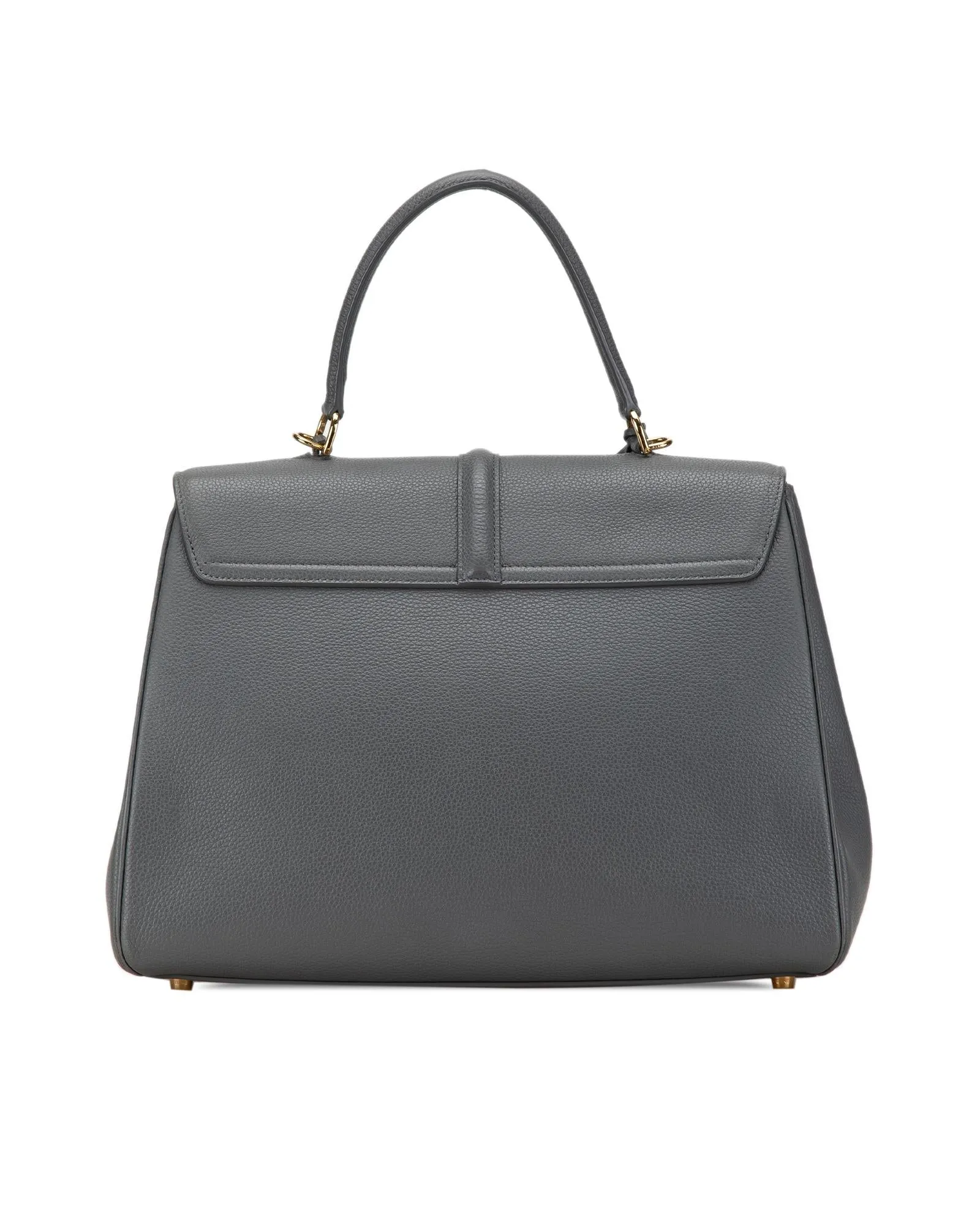 Medium Leather Satchel with Turn Lock Closure