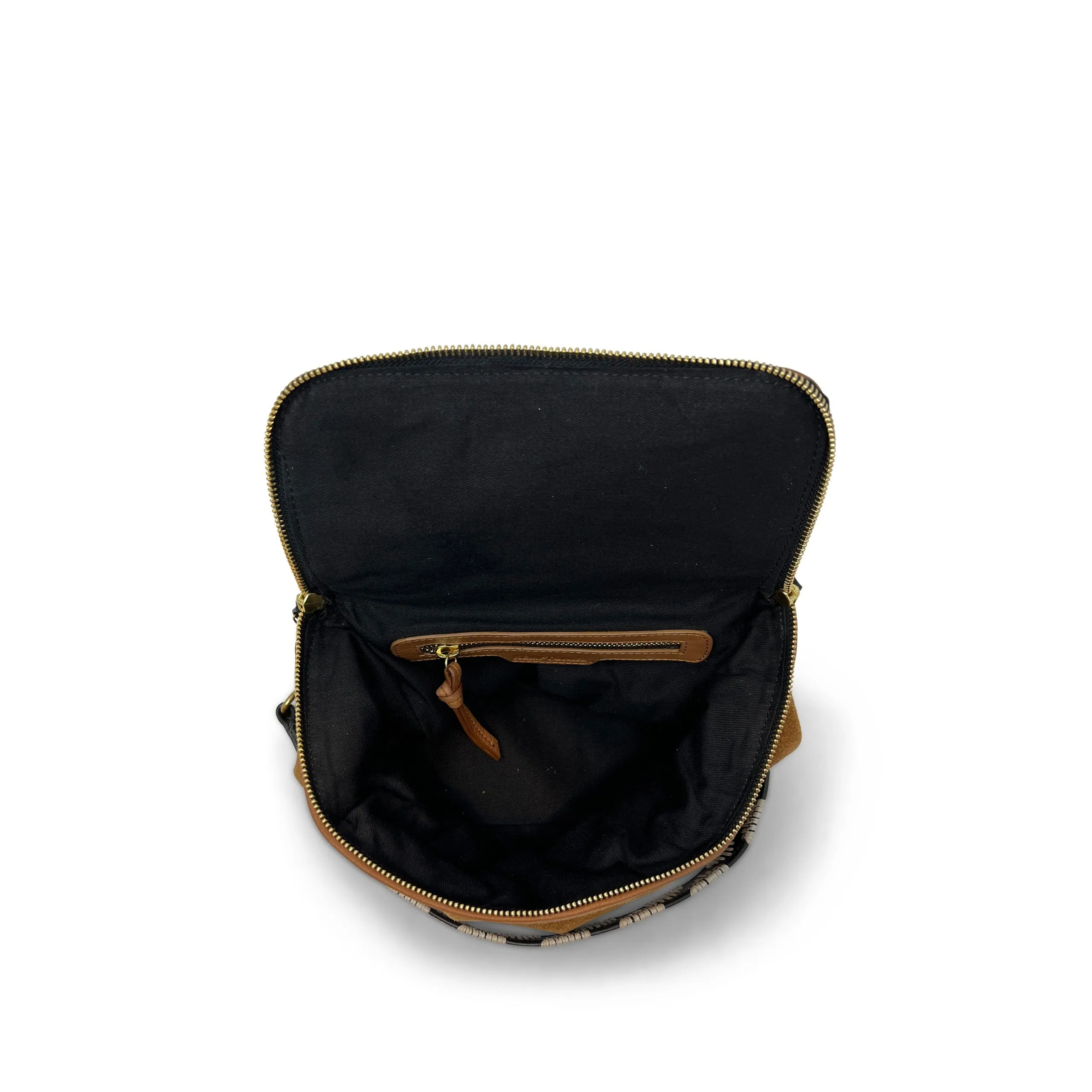 Mini Rough Night Crossbody - British Tan and Nat Shearling
