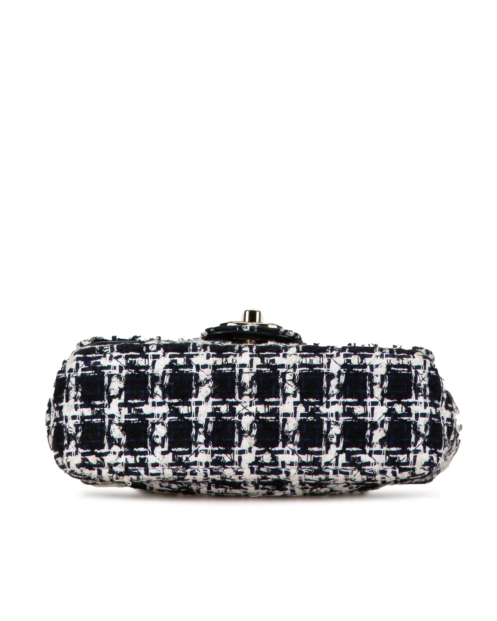 Mini Tweed Resin Heart Flap Crossbody Bag