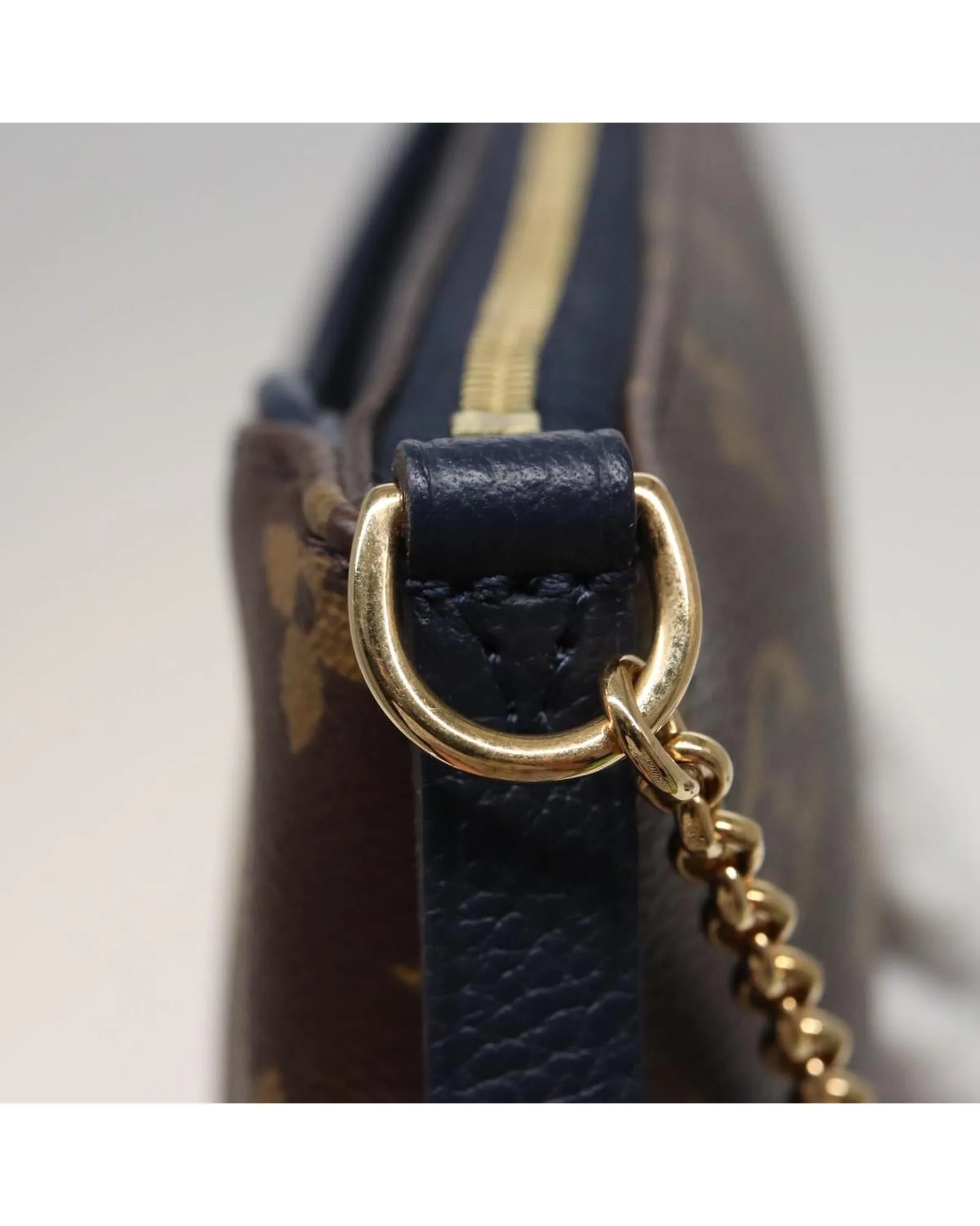 Monogram Canvas Pallas Clutch Bag with Shoulder Strap and Dust Bag
