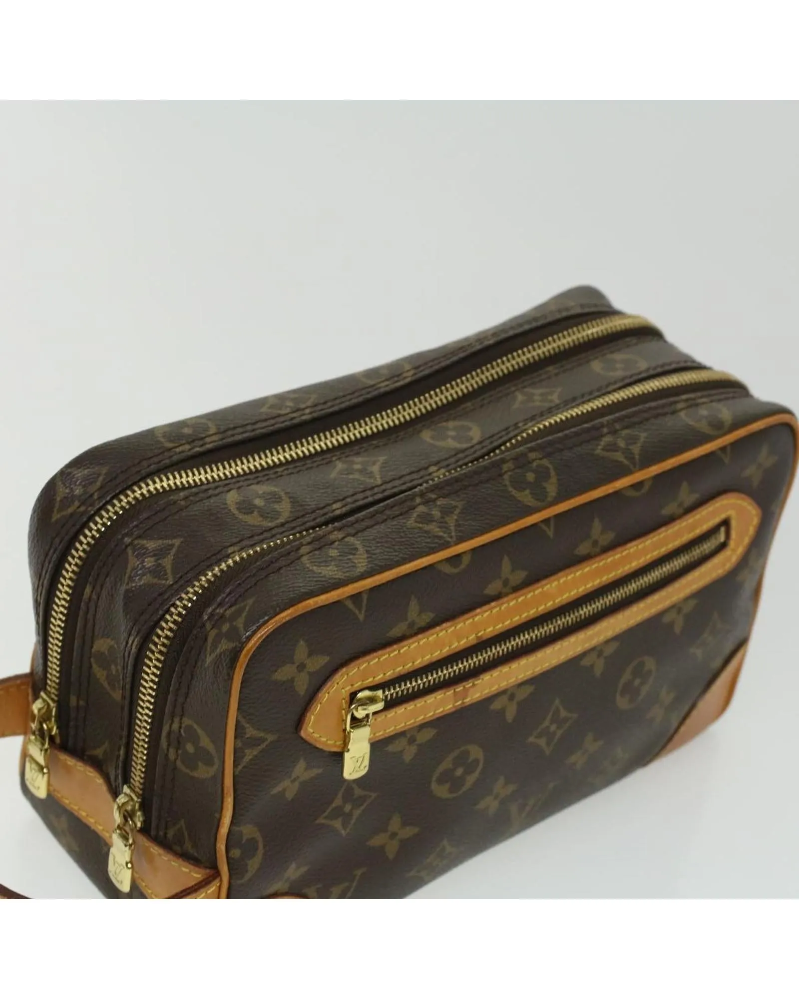 Monogram Double Fastener Clutch Bag