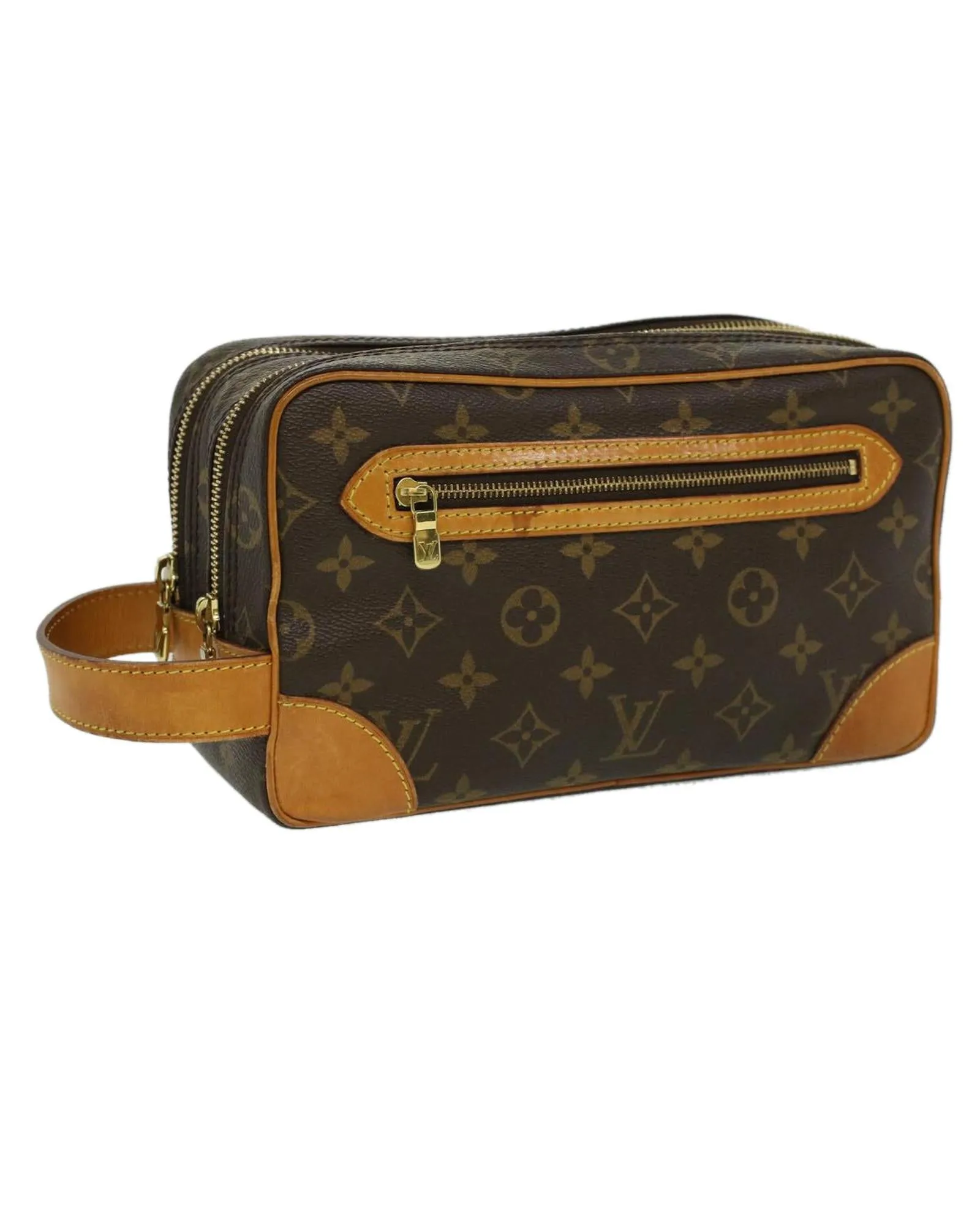 Monogram Double Fastener Clutch Bag