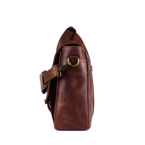 Montana Portfolio Briefcase in Rustic Brown Leather - FINAL SALE NO EXCHANGE