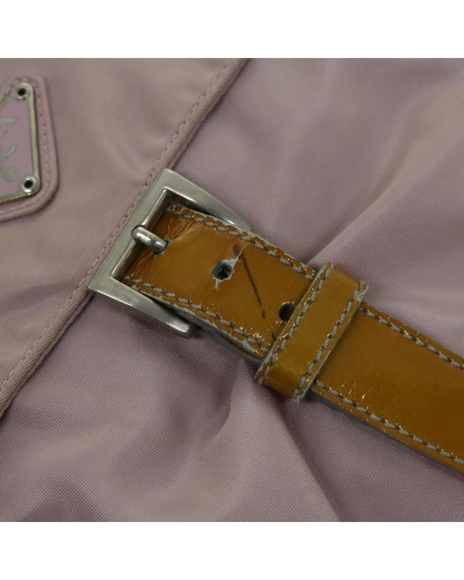 Nylon Pink Shoulder Bag with Accessory from Italy - Rank C