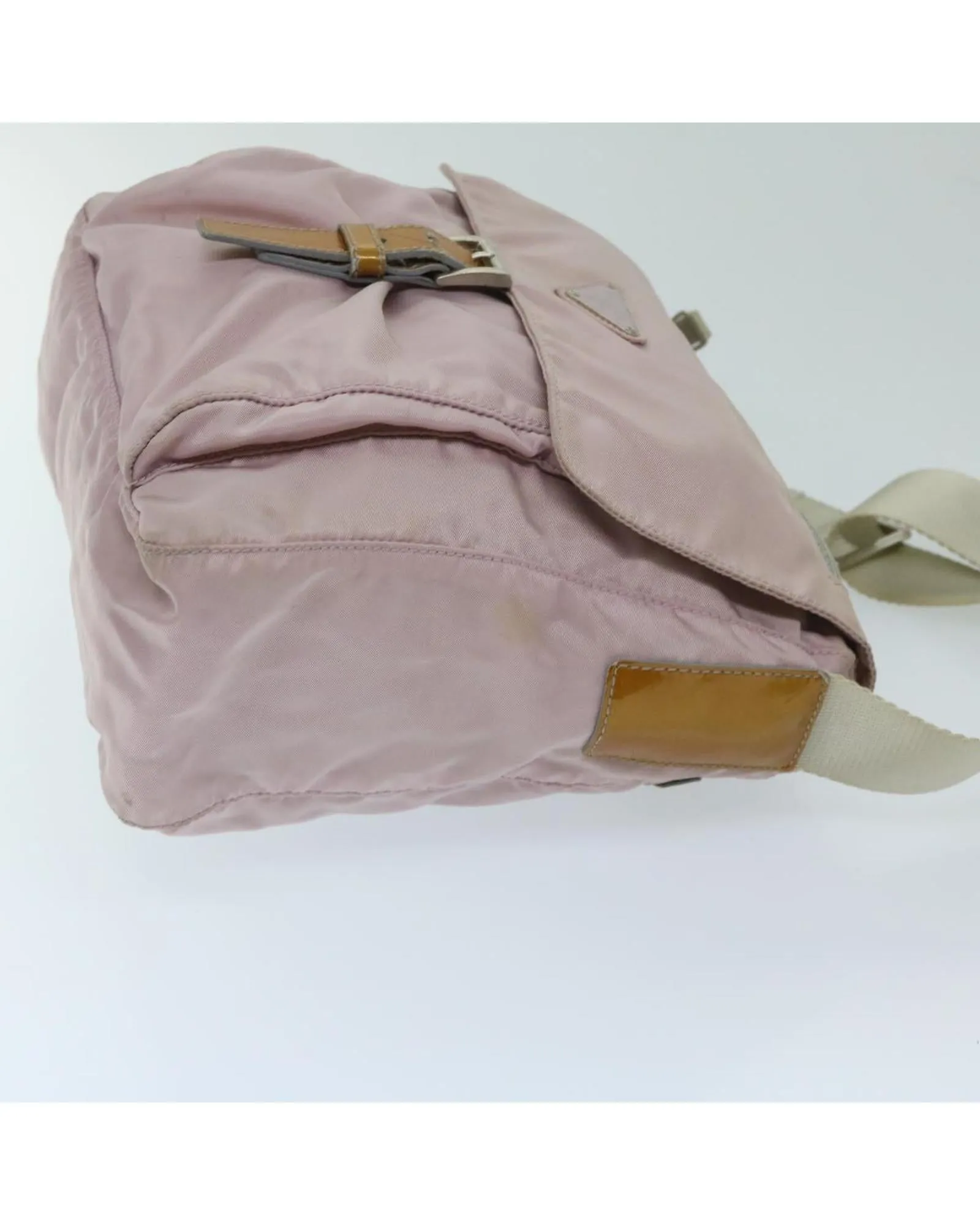 Nylon Pink Shoulder Bag with Accessory from Italy - Rank C