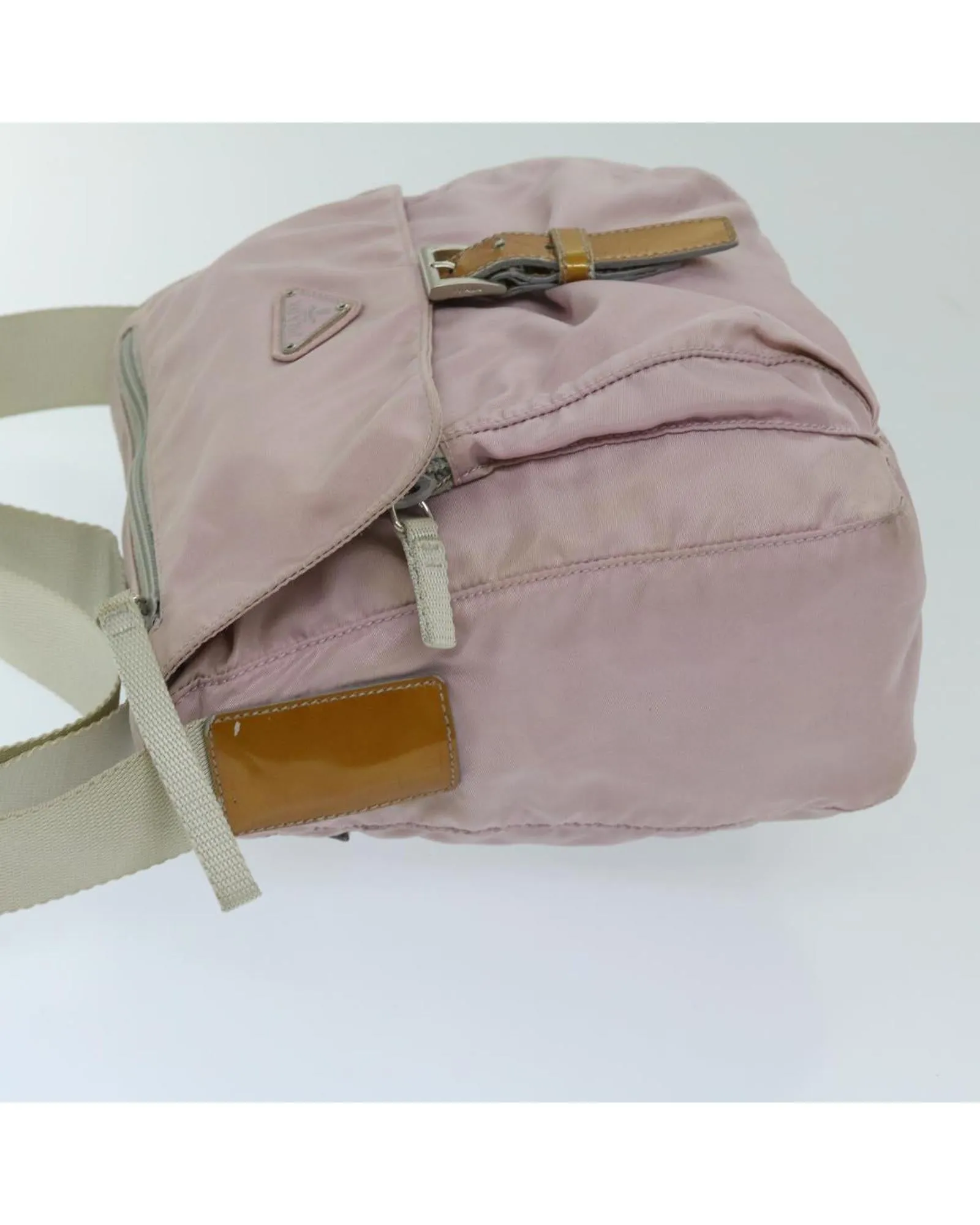 Nylon Pink Shoulder Bag with Accessory from Italy - Rank C