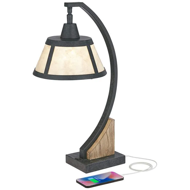 Oak River Gray Wash Desk Lamp