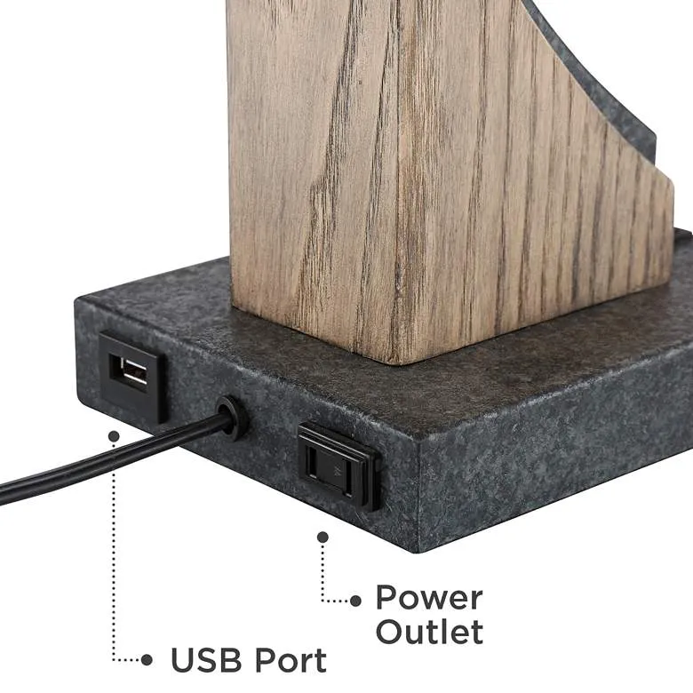 Oak River Gray Wash Desk Lamp