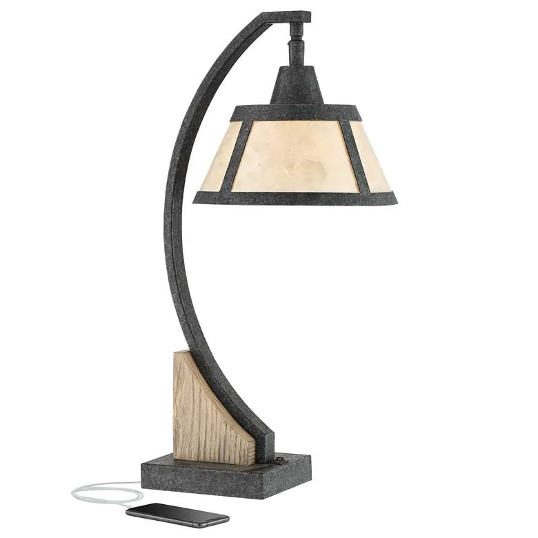 Oak River Gray Wash Desk Lamp