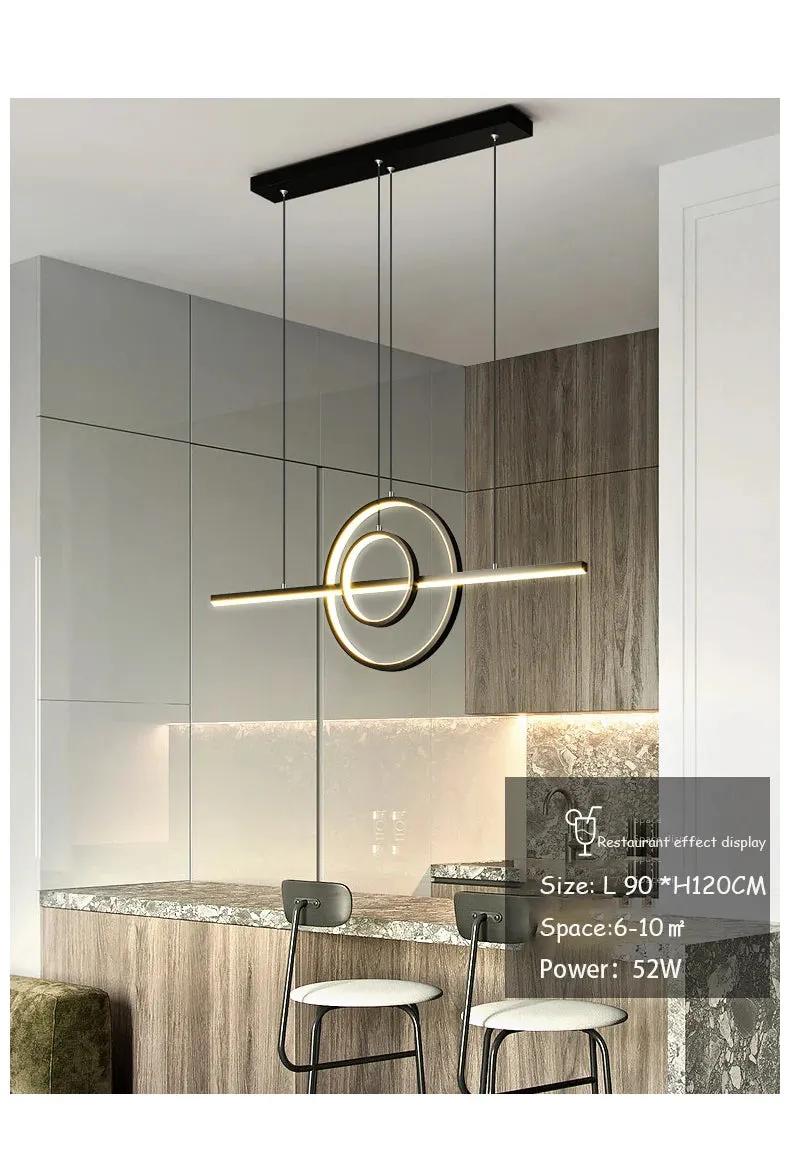 Oukon Pendant Chandelier Modern Minimalist Creative LED Line Art