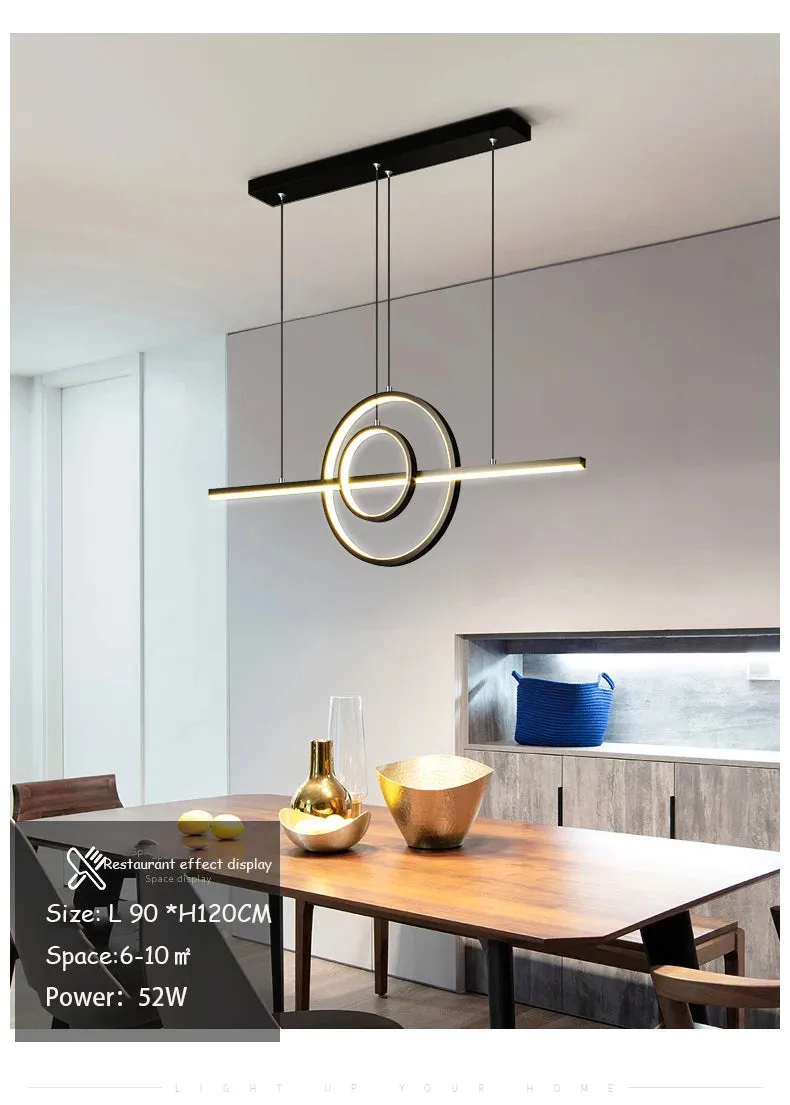 Oukon Pendant Chandelier Modern Minimalist Creative LED Line Art