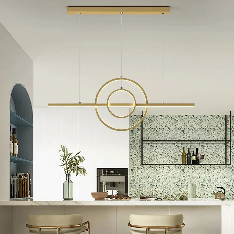 Oukon Pendant Chandelier Modern Minimalist Creative LED Line Art