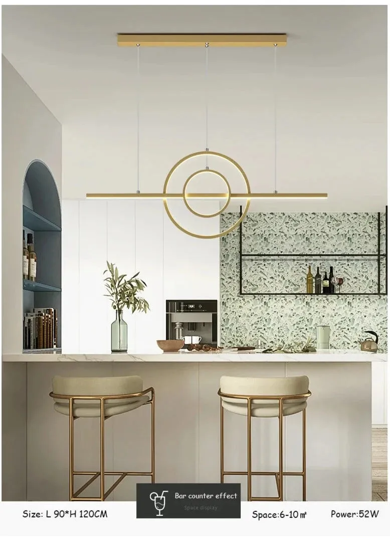 Oukon Pendant Chandelier Modern Minimalist Creative LED Line Art