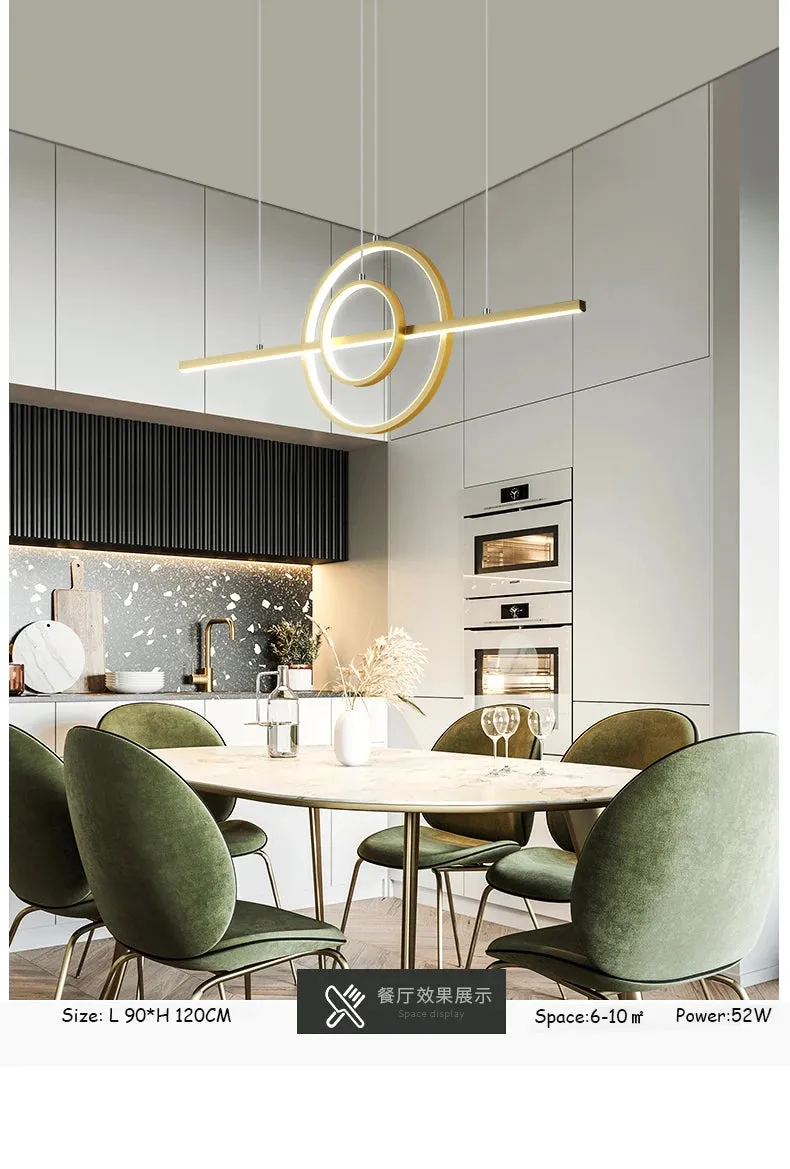 Oukon Pendant Chandelier Modern Minimalist Creative LED Line Art