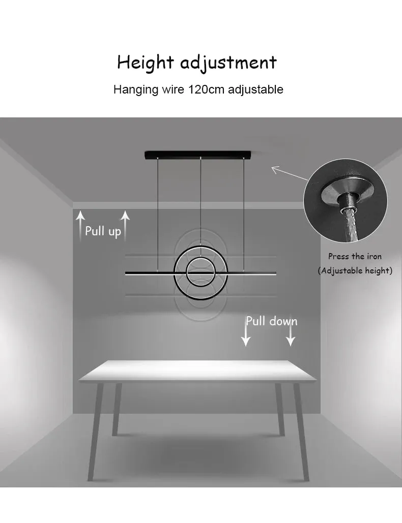 Oukon Pendant Chandelier Modern Minimalist Creative LED Line Art