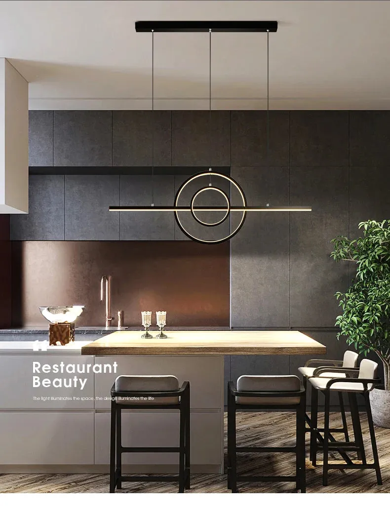 Oukon Pendant Chandelier Modern Minimalist Creative LED Line Art