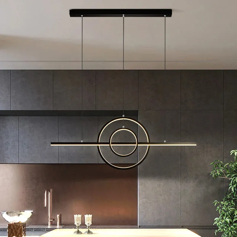 Oukon Pendant Chandelier Modern Minimalist Creative LED Line Art