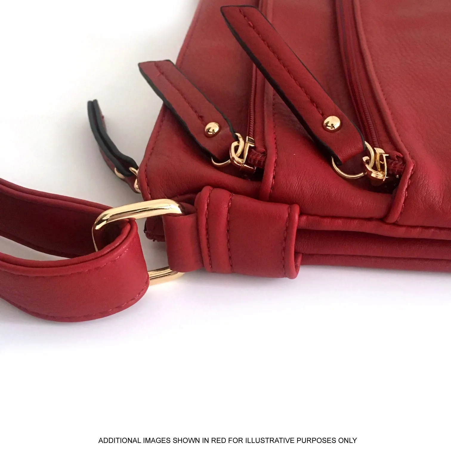 PLAIN BROWN MULTI COMPARTMENT CROSS BODY SHOULDER BAG
