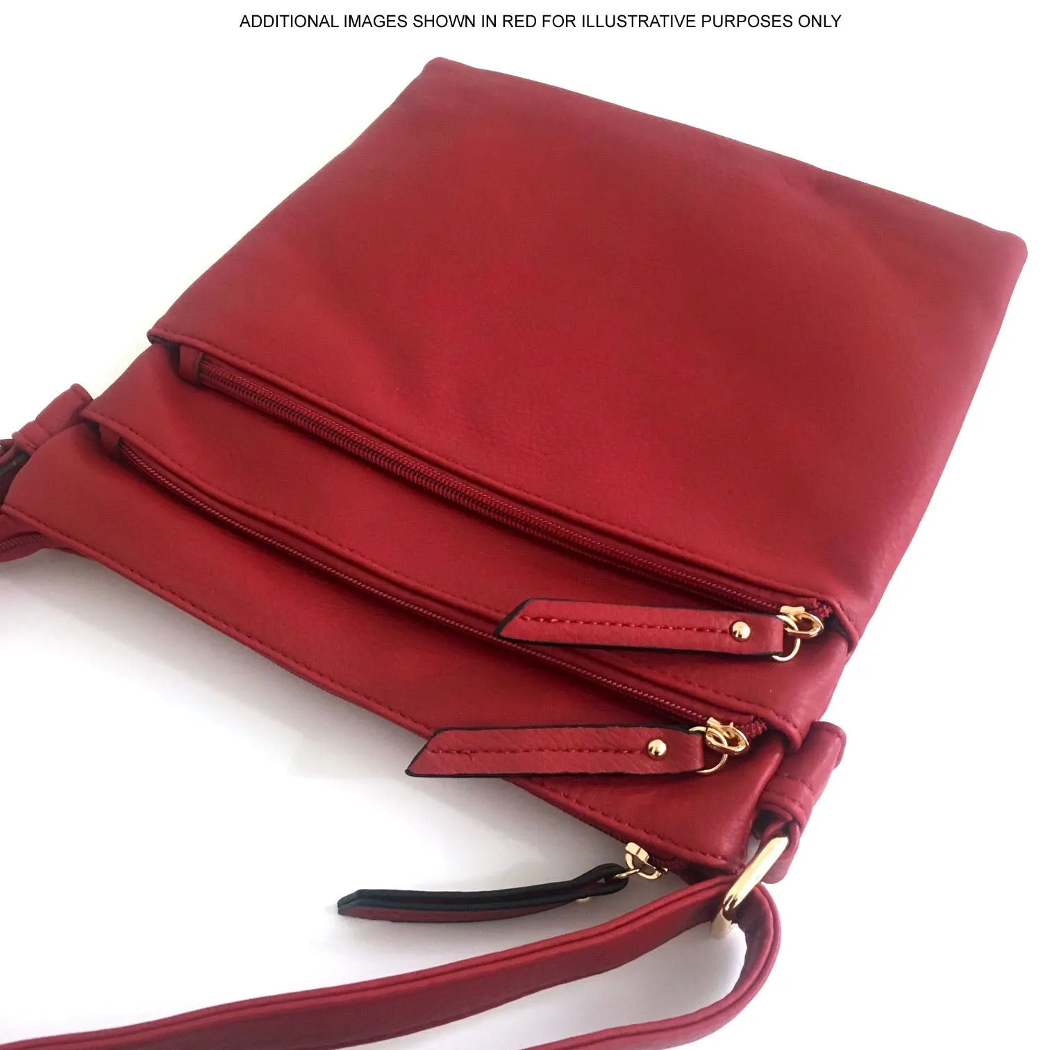 PLAIN BROWN MULTI COMPARTMENT CROSS BODY SHOULDER BAG