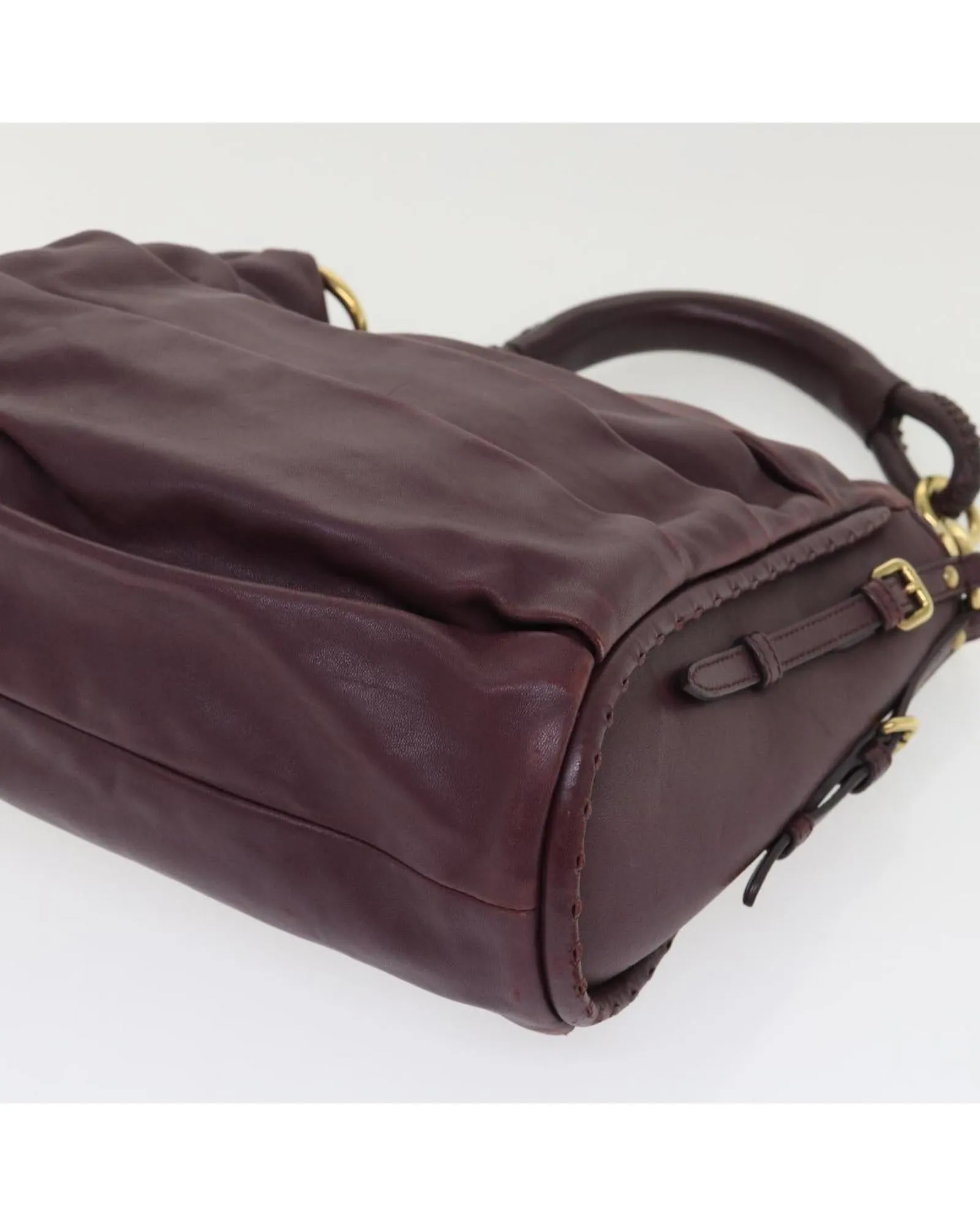 Red Leather Hobo Shoulder Bag