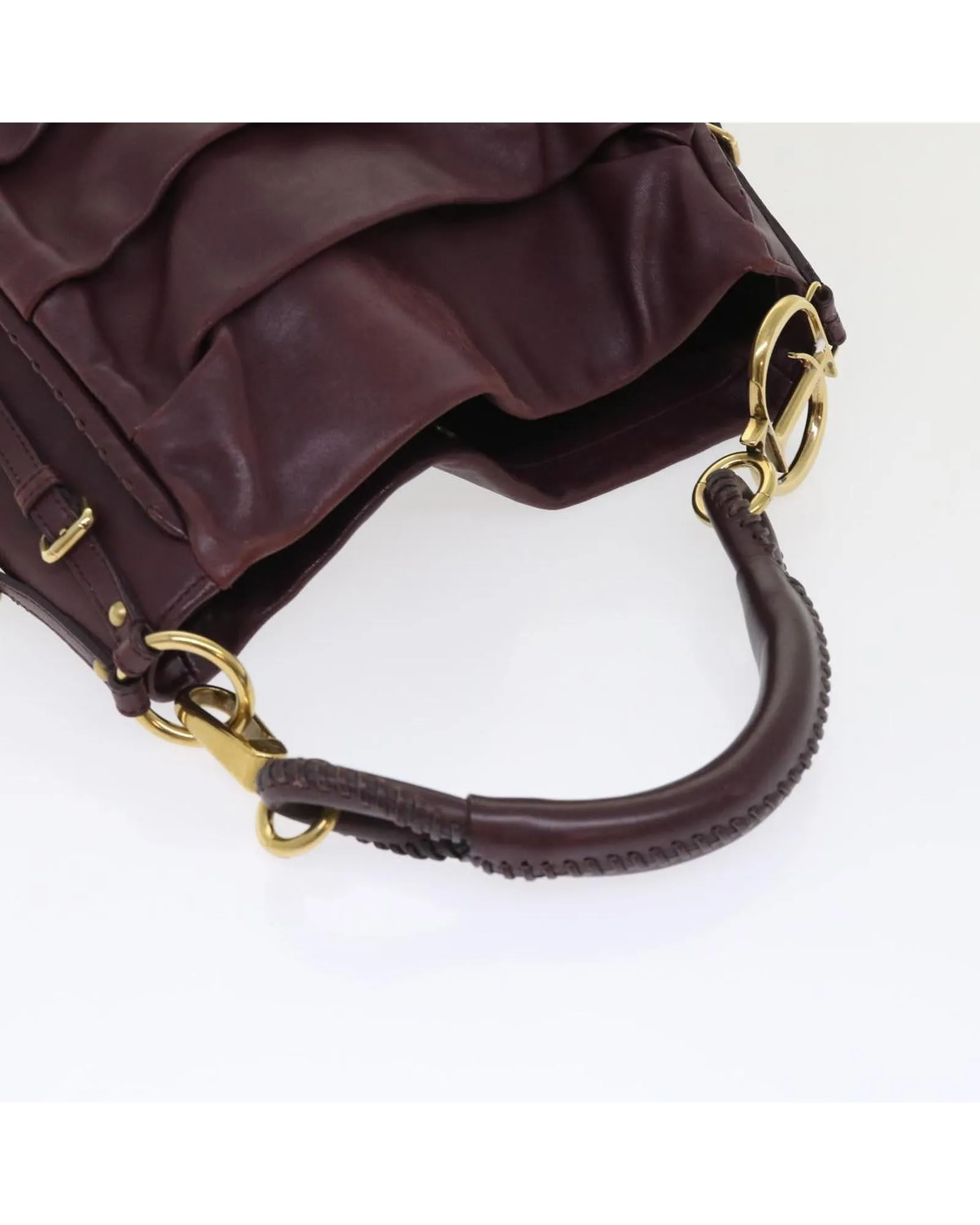 Red Leather Hobo Shoulder Bag