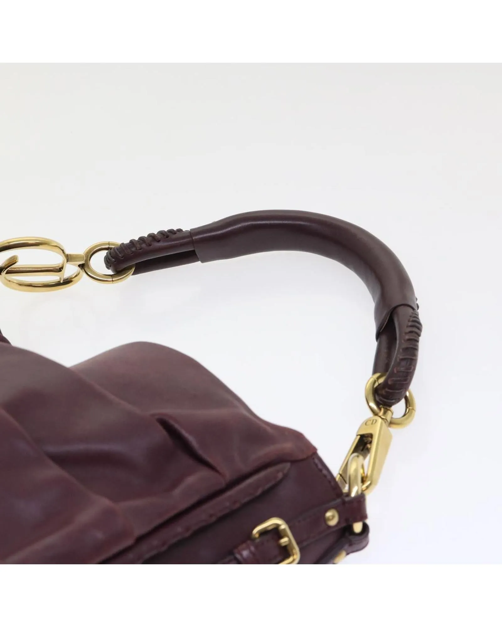 Red Leather Hobo Shoulder Bag