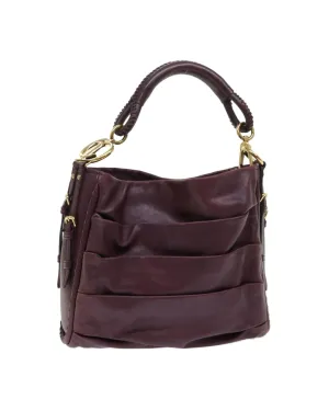 Red Leather Hobo Shoulder Bag