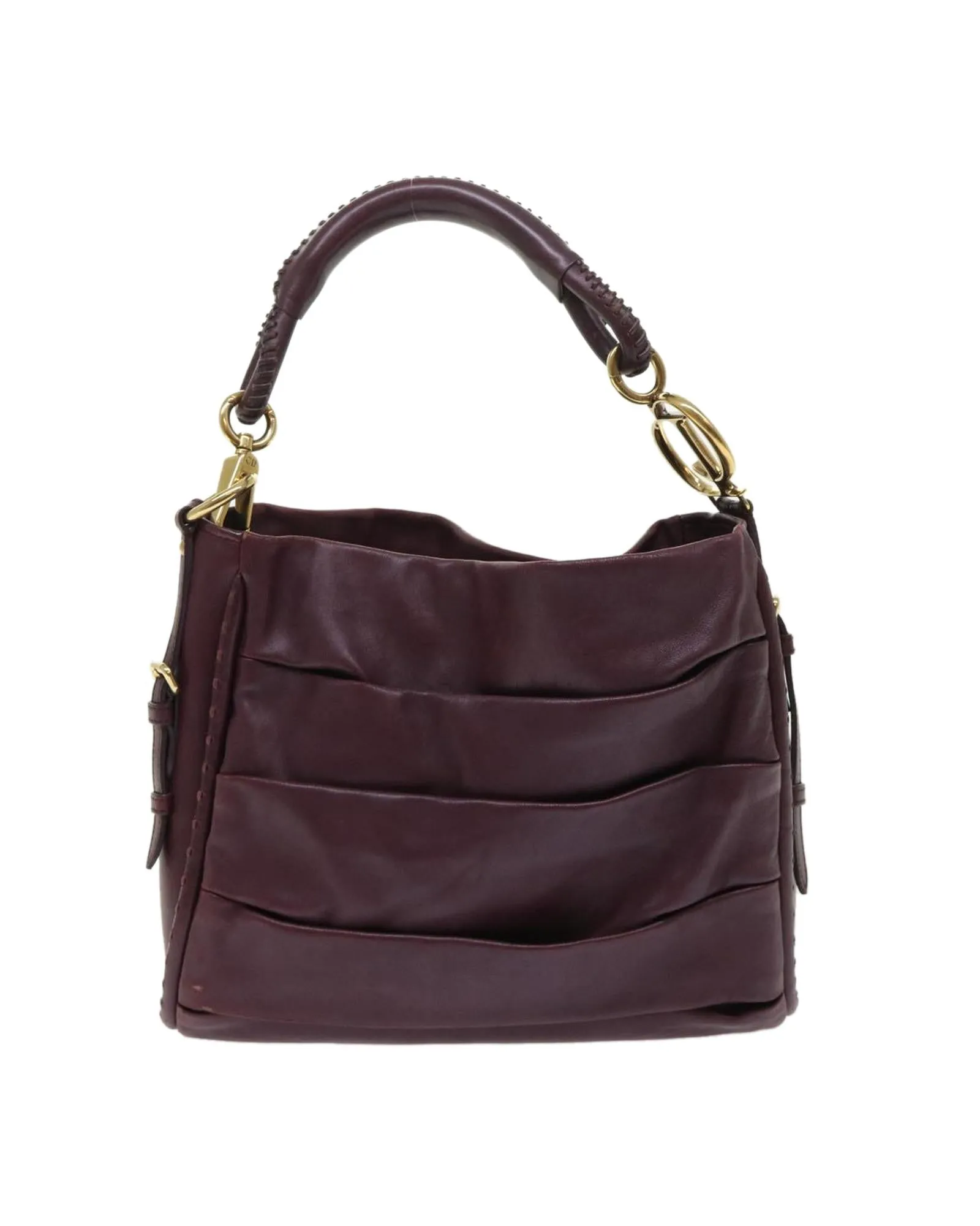 Red Leather Hobo Shoulder Bag