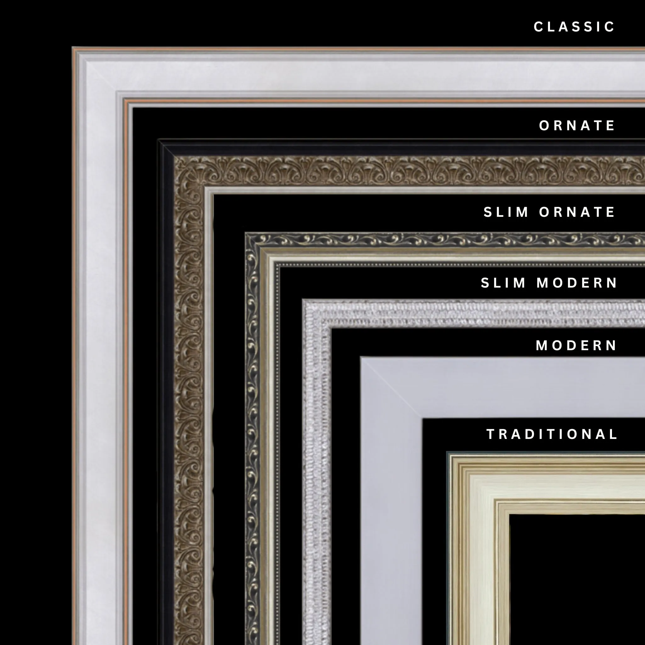 Silver 44x28 Picture Frame Ornate Traditional Classic Antique
