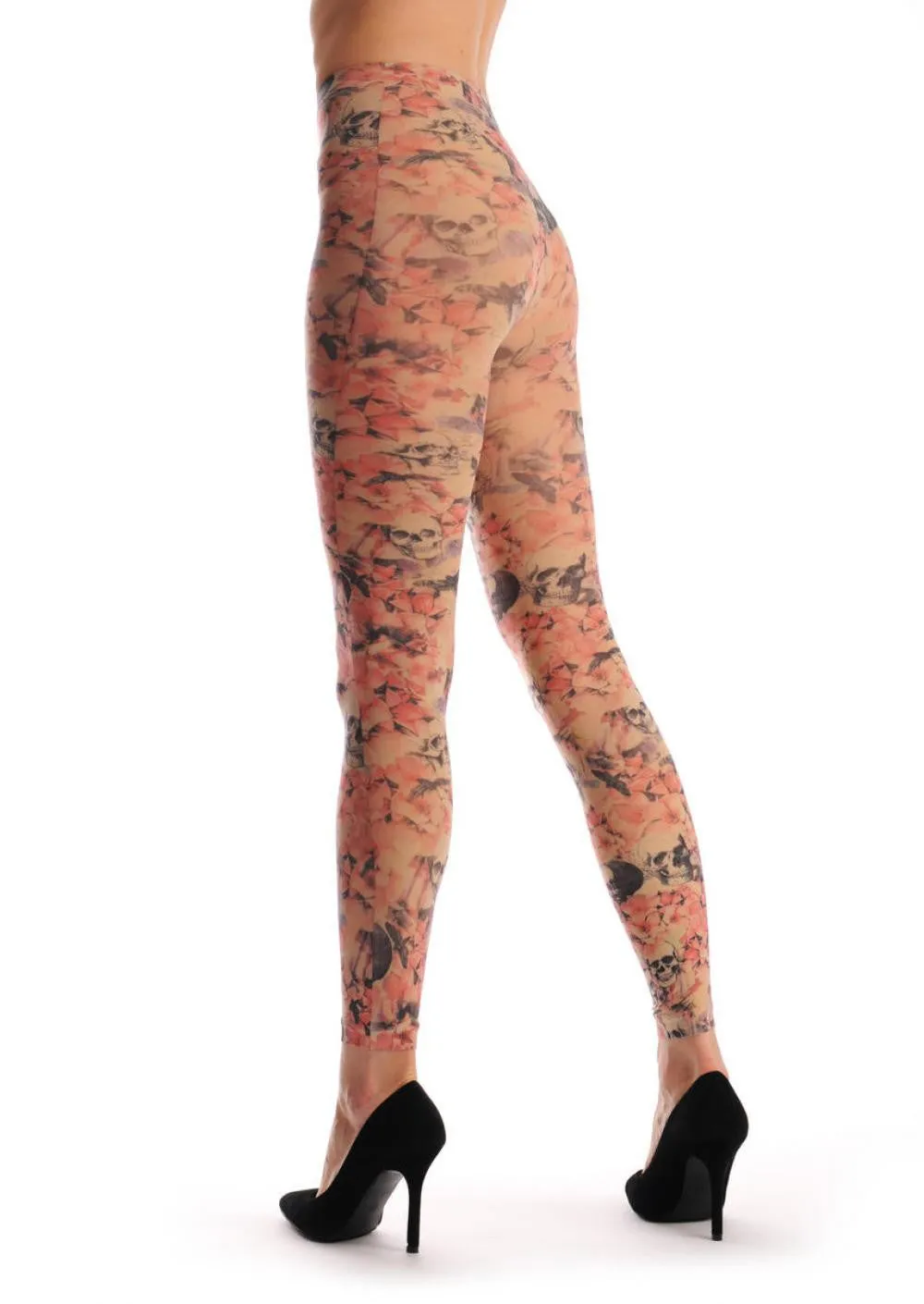 Skull Pink Flowers Lyrics Flies Vintage Footless