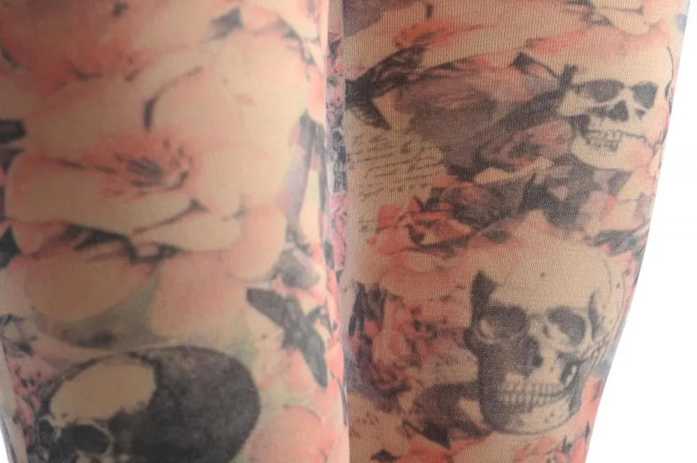 Skull Pink Flowers Lyrics Flies Vintage Footless