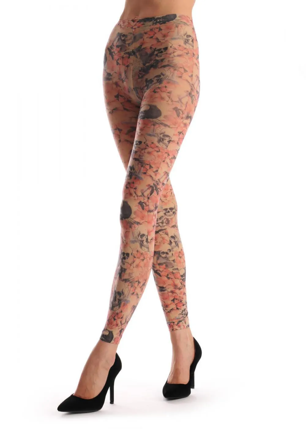 Skull Pink Flowers Lyrics Flies Vintage Footless