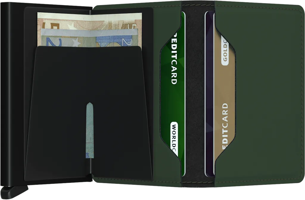 Slim Wallet | Matte Green Black