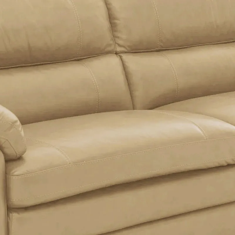 Slouch 2 Seater Leatherette Sofa For Living Room
