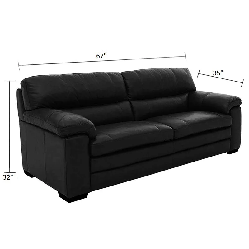 Slouch 2 Seater Leatherette Sofa For Living Room