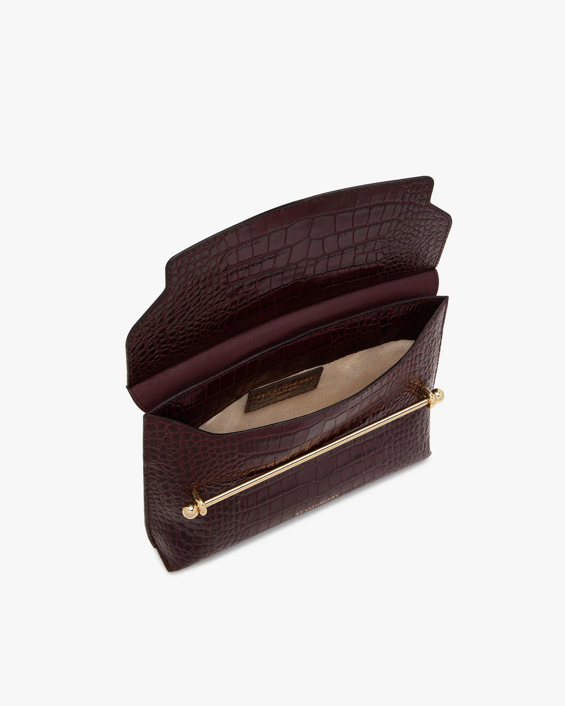 Stylist - Croc-Embossed Leather Burgundy