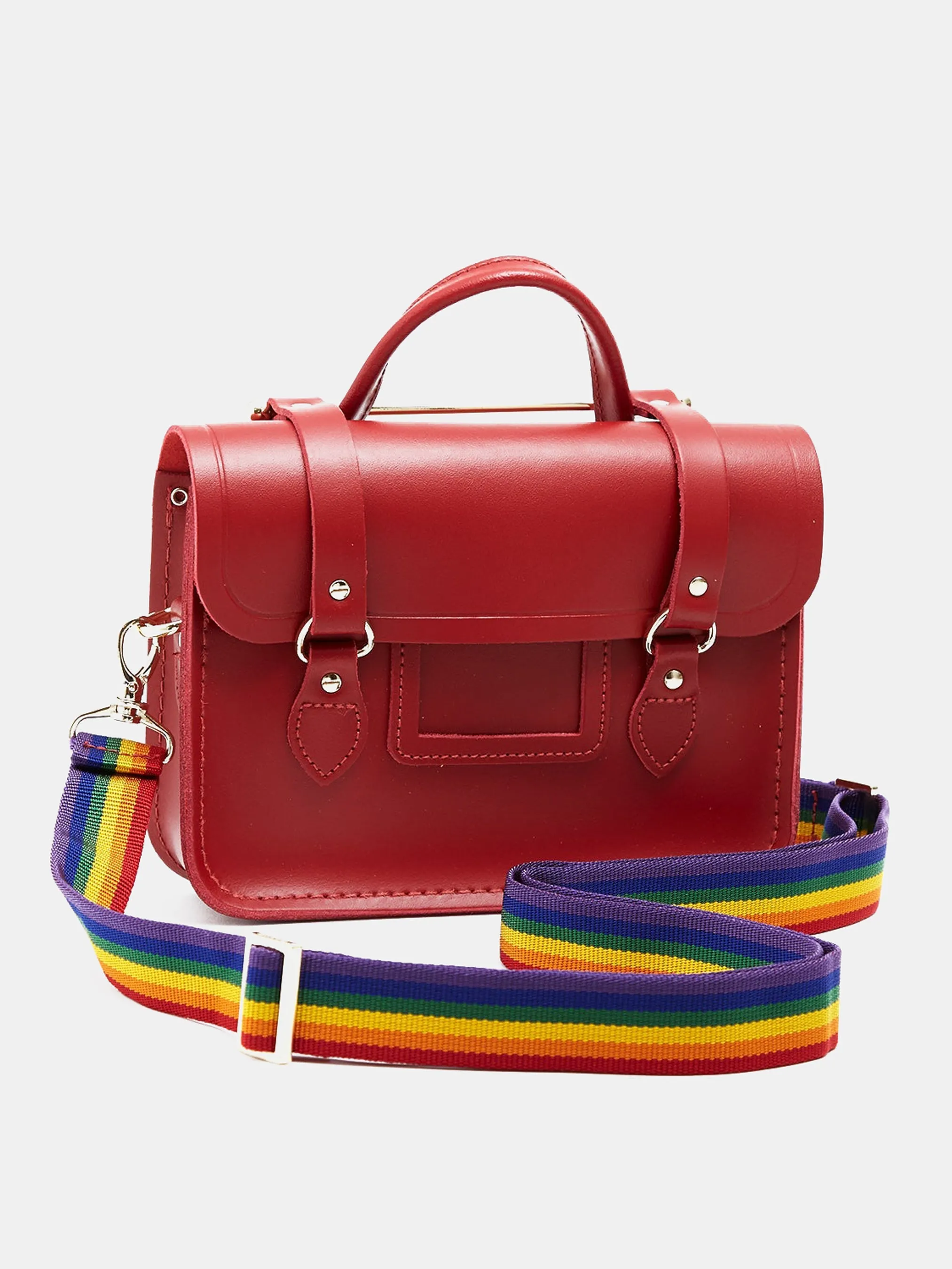 The Melody - Classic Red with Rainbow Webbing Strap