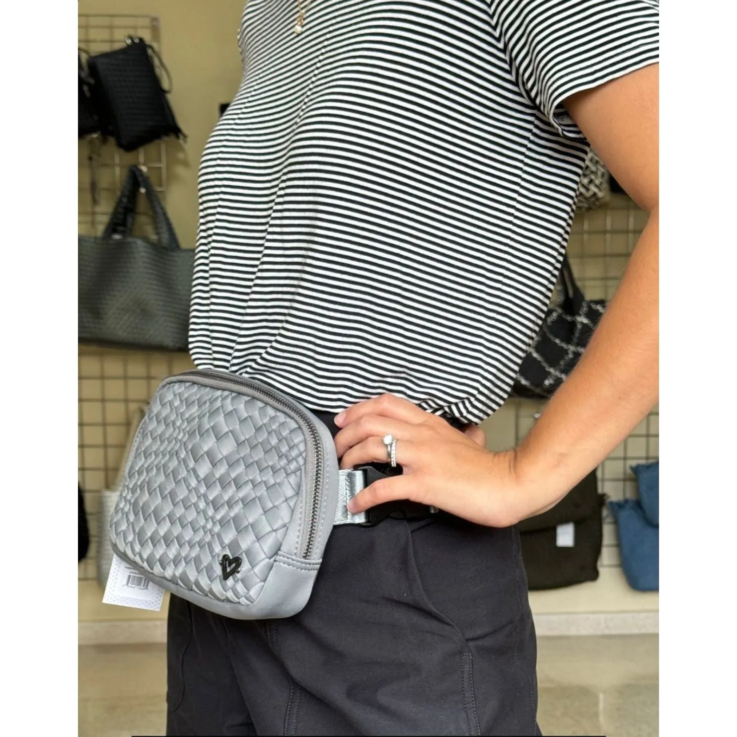 Vaughan Woven Belt/Crossbody Bag  - Slate