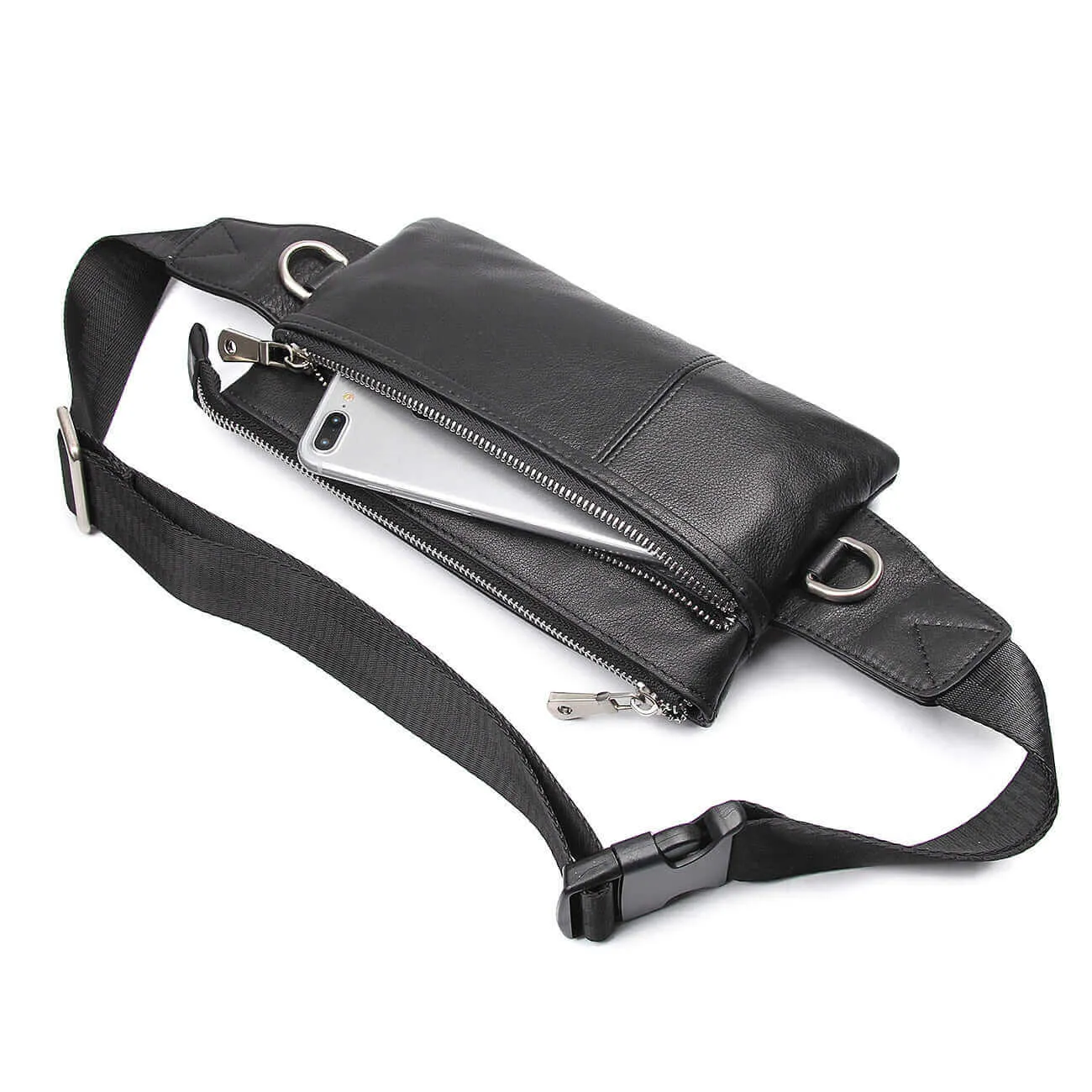 Versatile Leather Bum Bag NZ – Black Waist Bag