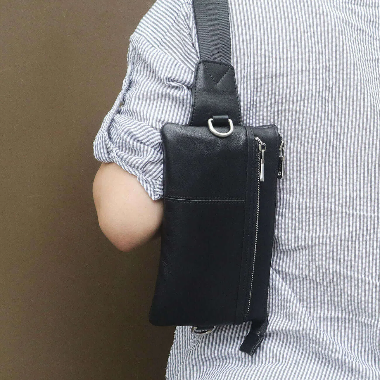 Versatile Leather Bum Bag NZ – Black Waist Bag