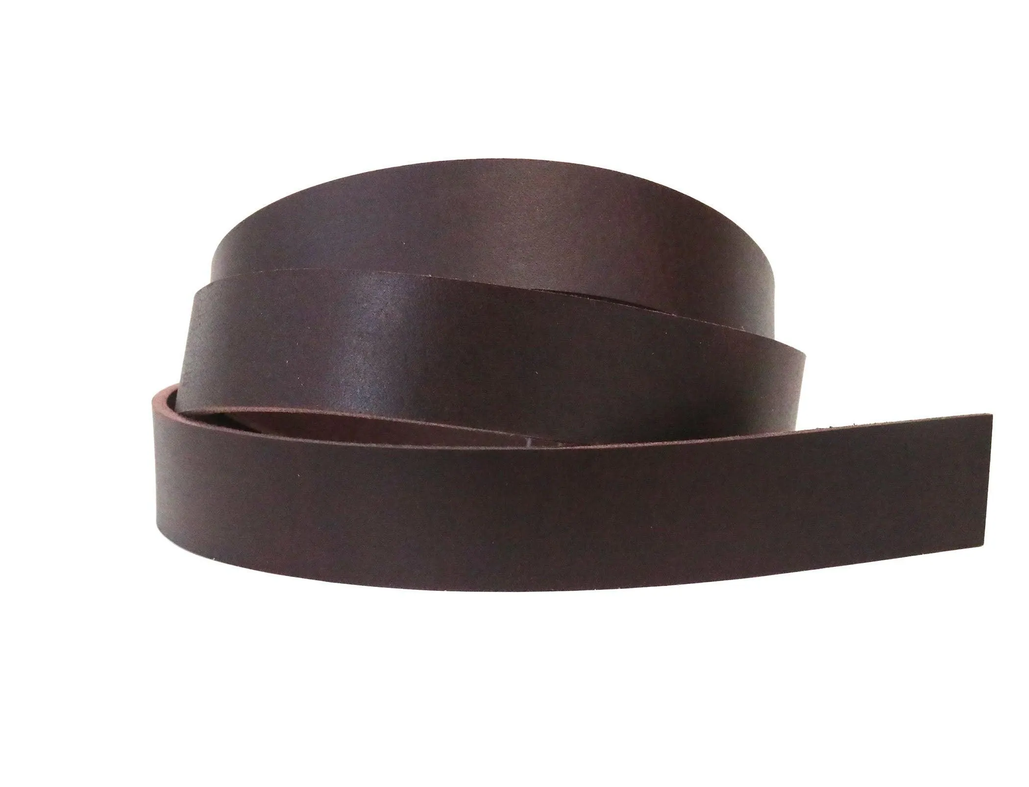 West Tan Matte Burgundy Buffalo Leather Strip, 48”-60” in Length