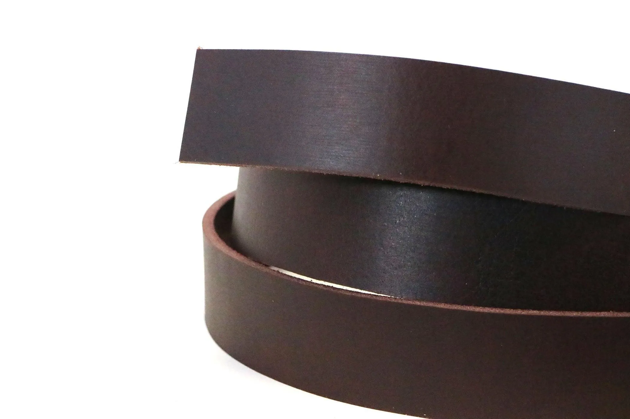 West Tan Matte Burgundy Buffalo Leather Strip, 48”-60” in Length