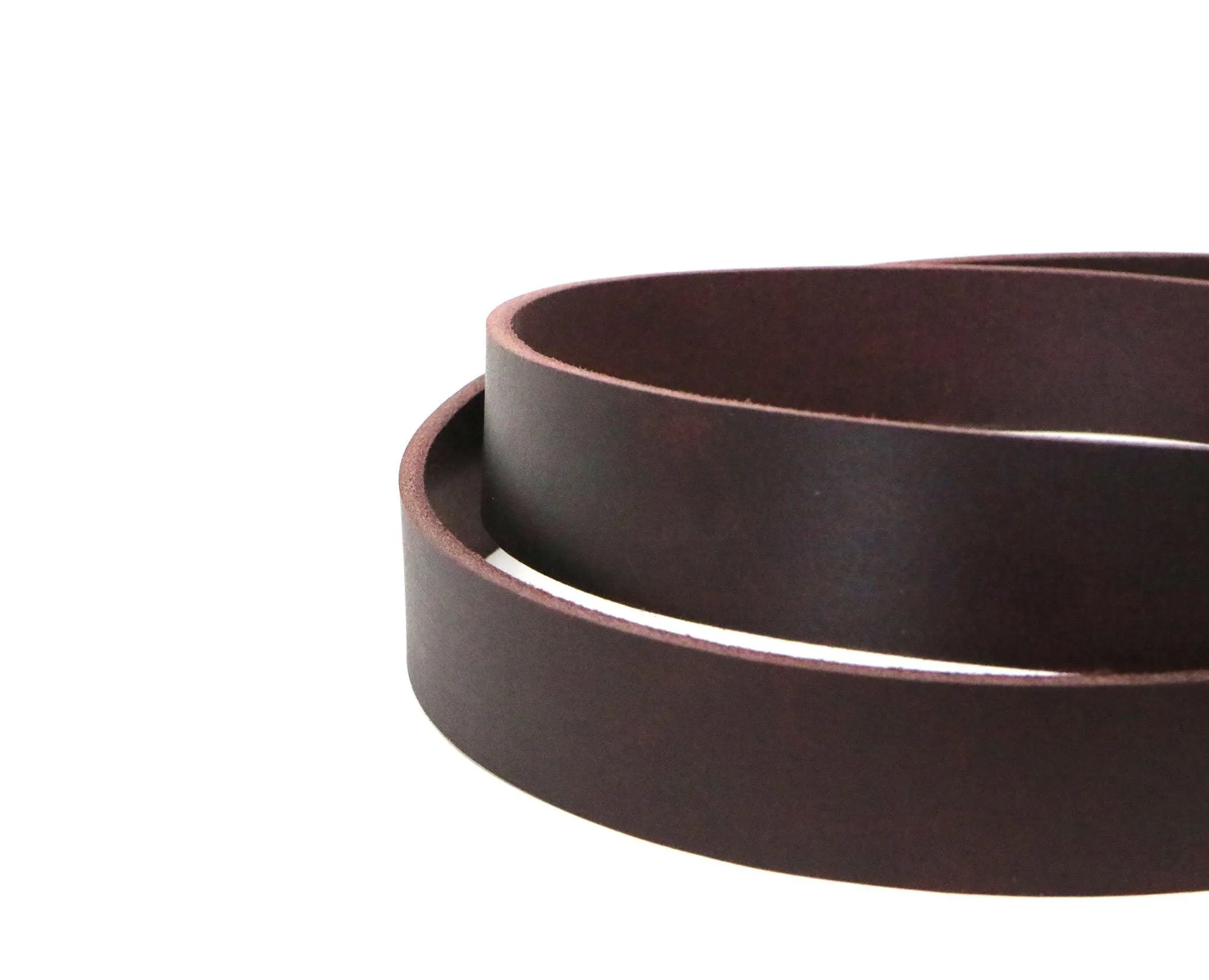 West Tan Matte Burgundy Buffalo Leather Strip, 48”-60” in Length