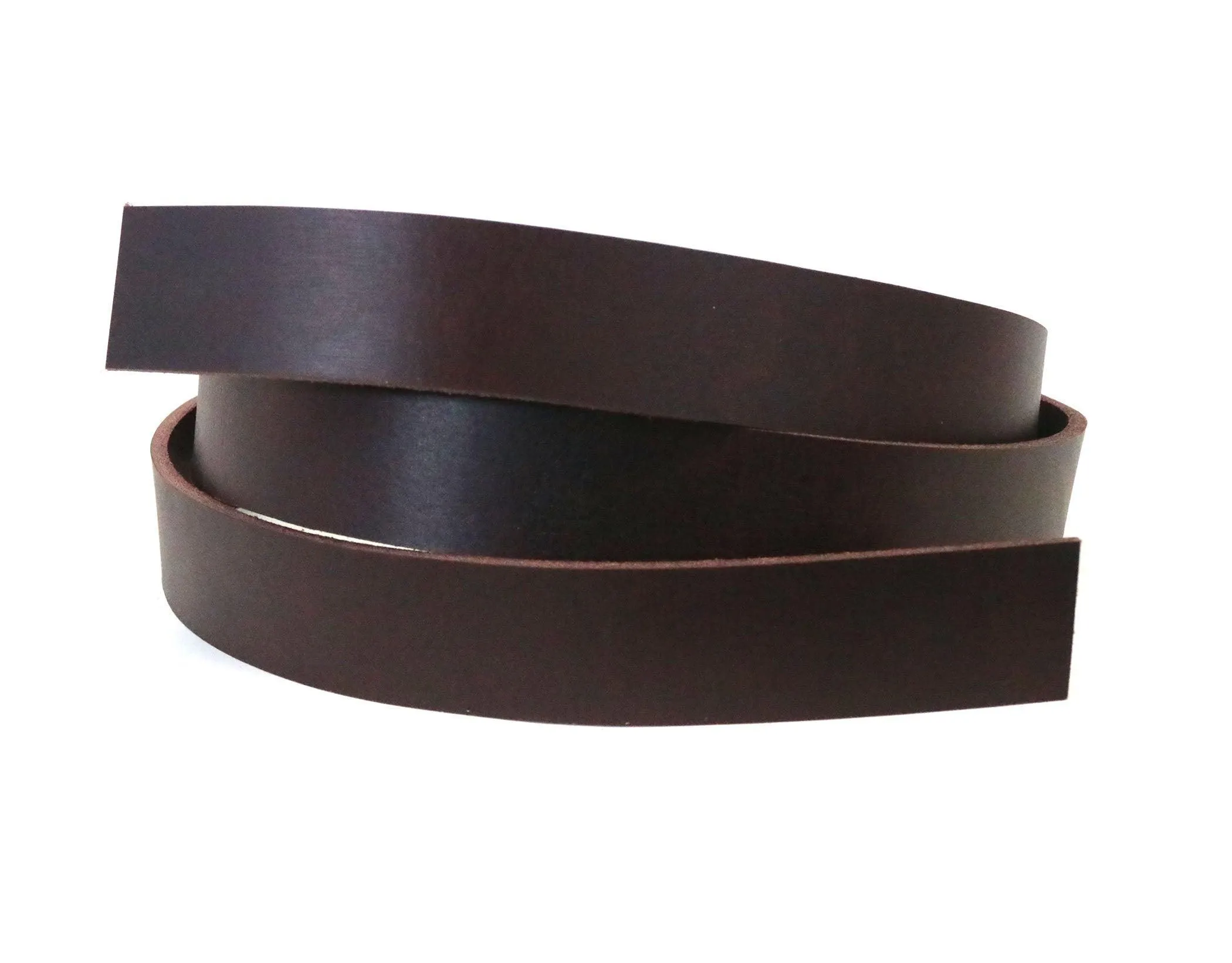 West Tan Matte Burgundy Buffalo Leather Strip, 48”-60” in Length