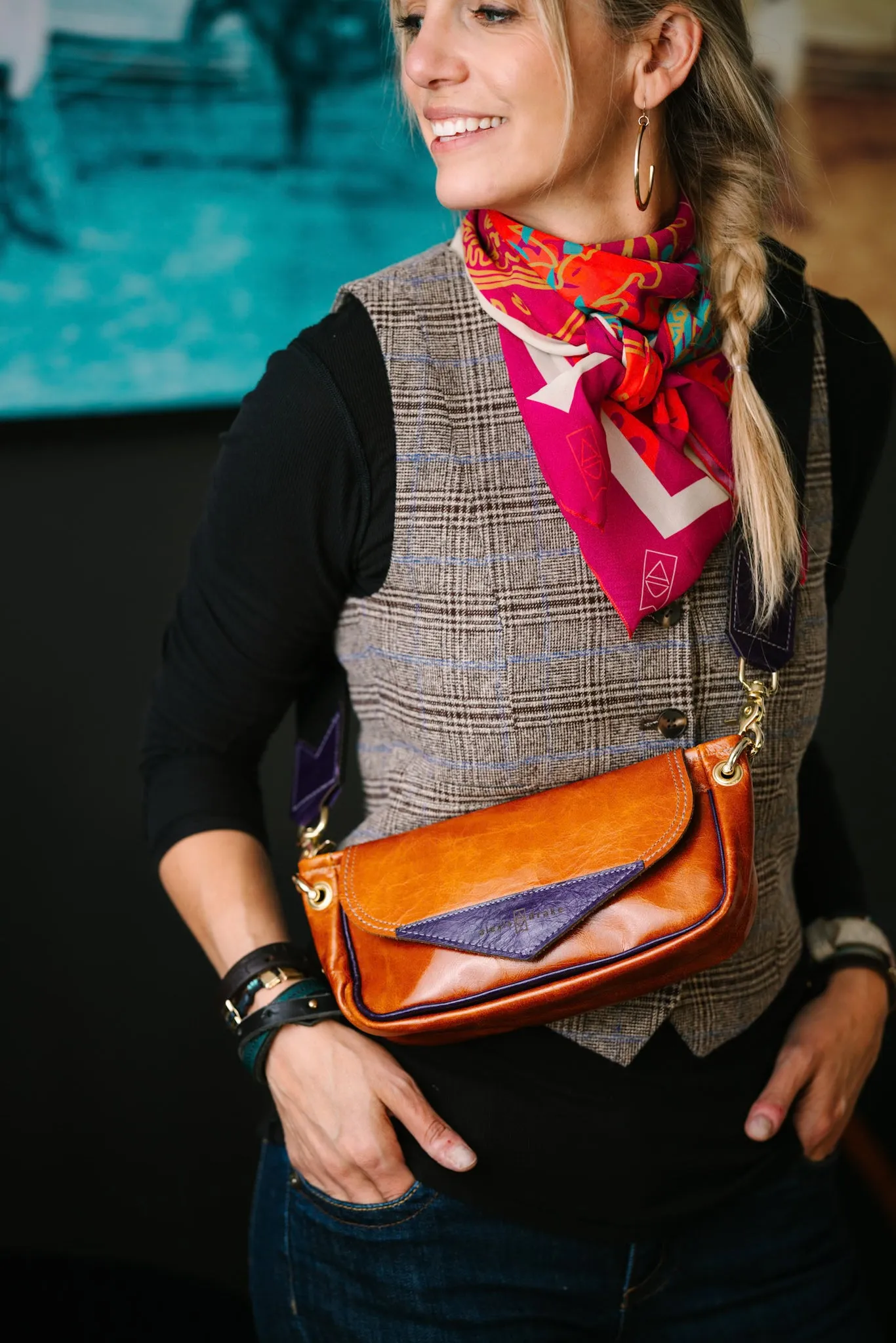 Western Woods Collection | Violet Clutch   Crossbody | Bourbon