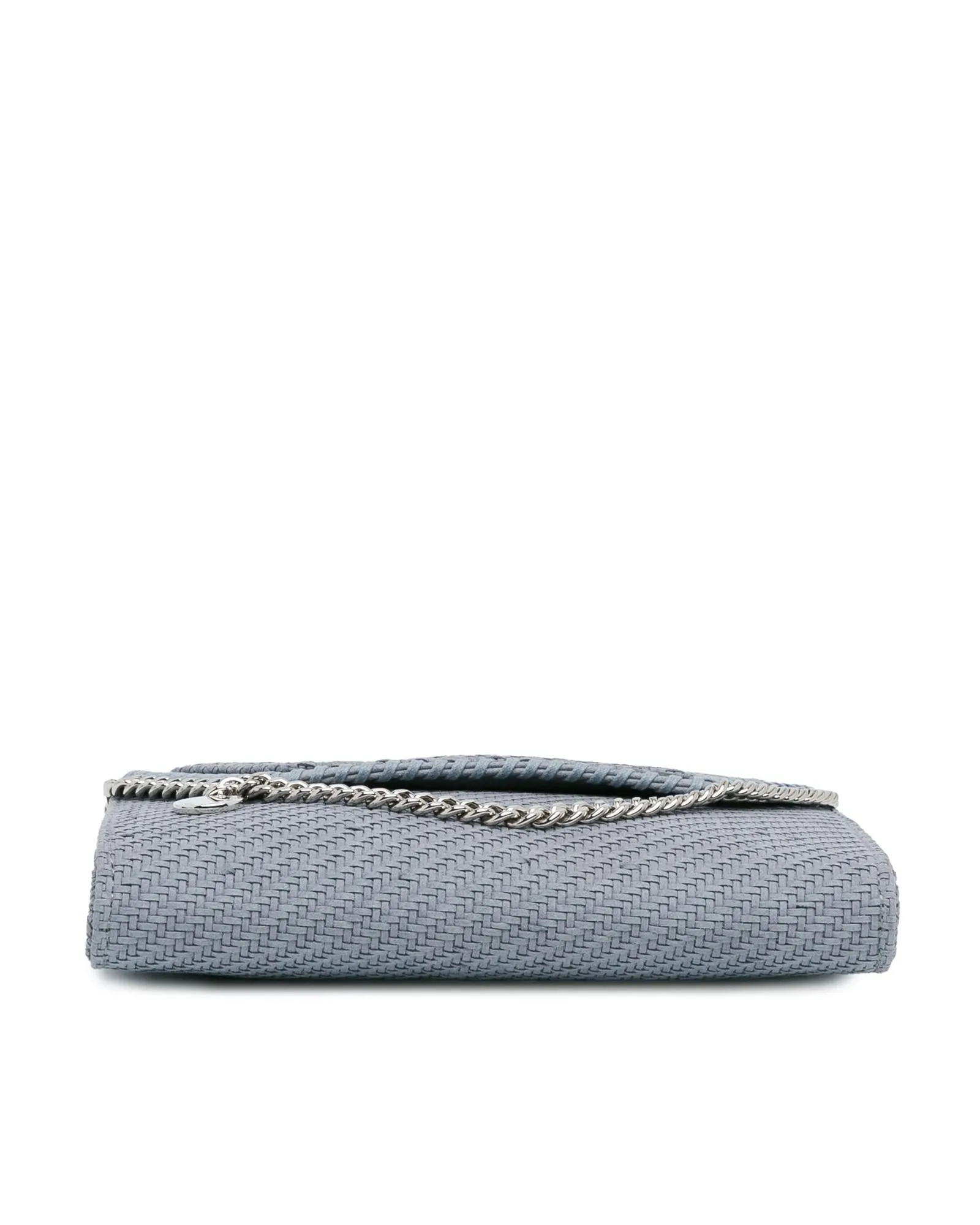 Woven Chain Crossbody Bag with Flap Closure