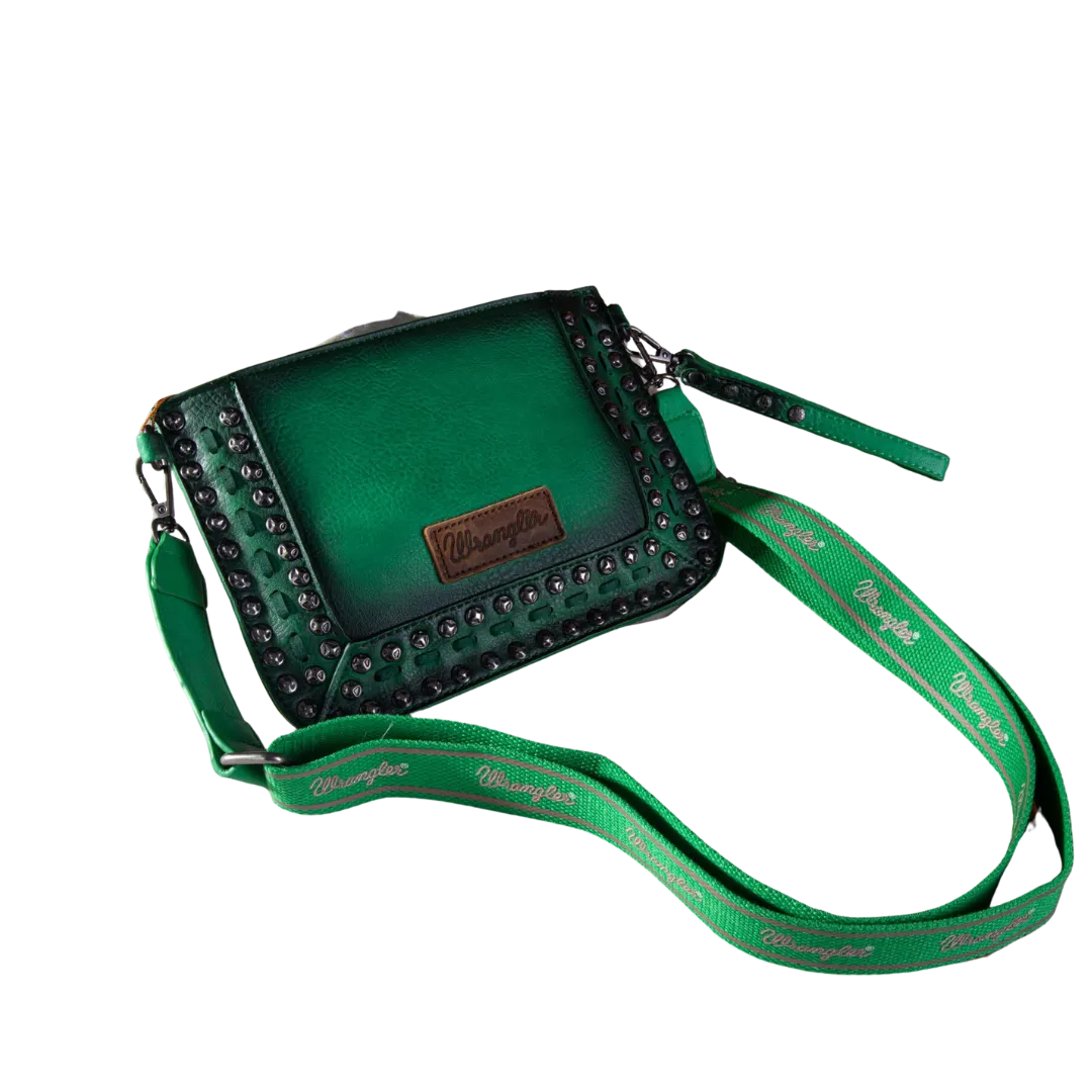 Wrangler Women's Rivets Wristlet Green Crossbody
